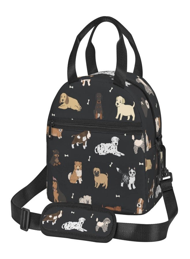 Perinsto Puppy Dogs Cute Animals Lunch Bag Cartoon Pets Reusable Insulated Lunch Tote Bag Lunchbox Container With Adjustable Shoulder Strap For Office Work School Picnic Travel - Image 1